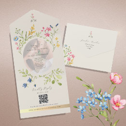 QR Code Wildflower Photo Wedding