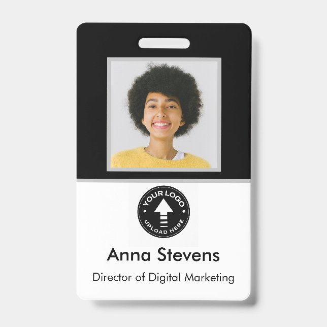 QR e código de barras do Crachá mínimo de funcioná (Frente)