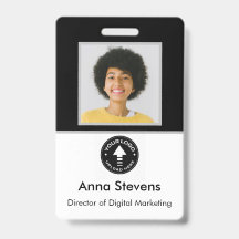 QR e código de barras do Crachá mínimo de funcioná