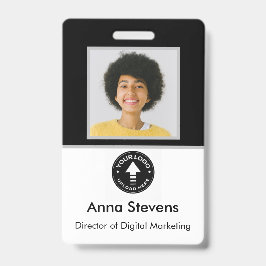 QR e código de barras do Crachá mínimo de funcioná