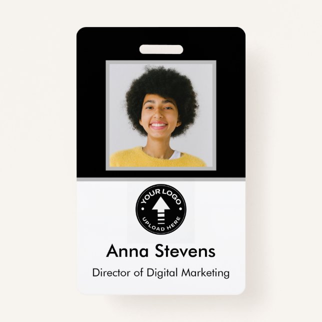 QR e código de barras do Crachá mínimo de funcioná (Frente)