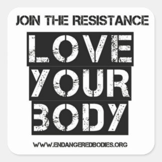 Quadrado 1,5" Ame o seu adesivo de corpo