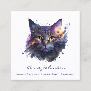 Quadrado A aquarela exibe o Cartão de visita Gatinho quadra