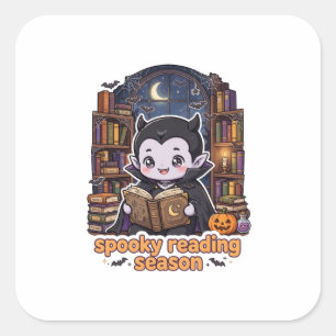 Quadrado A Biblioteca do Vampiro — Adesivo de Livro Estoico