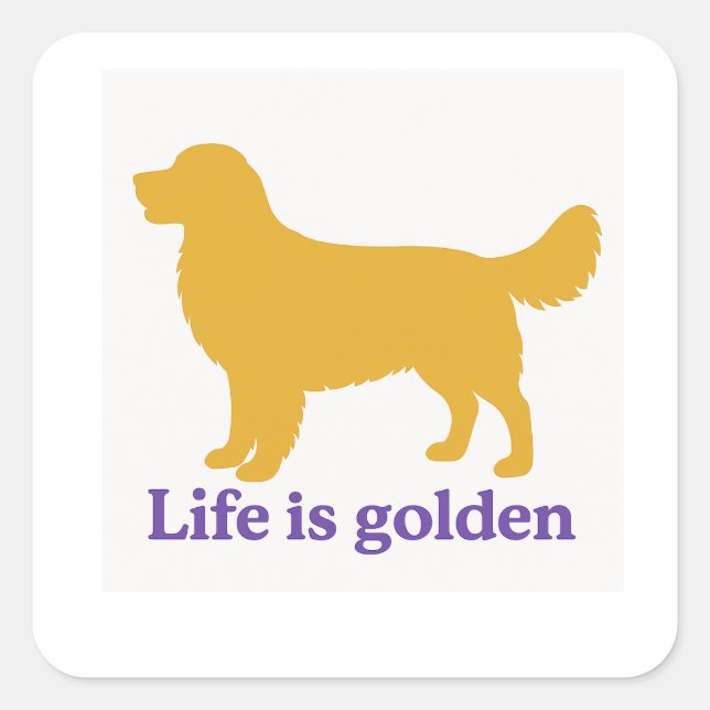 Quadrado a vida é adesivo dourado (Frente)