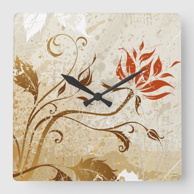 Quadrado Abstrato Art 50 Relógio (Frente)