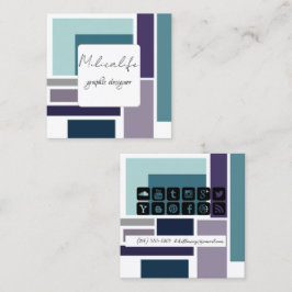 Quadrado Abstrato, cartão de visita de mídia social