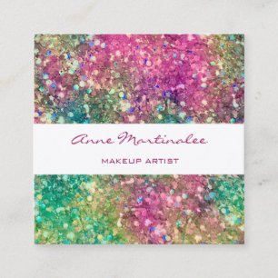 Quadrado Abstrato Glitter Glitz Square Cartão de visita