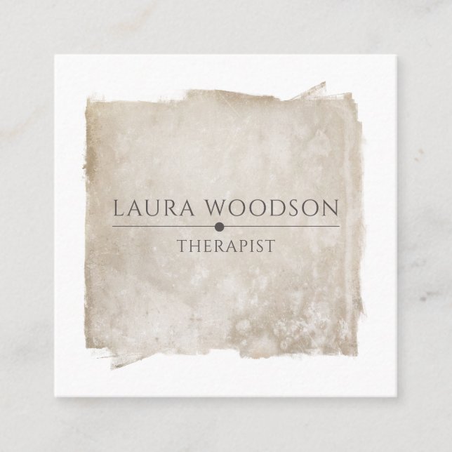 Quadrado Abstrato pincel Cartão de visita de Terapia do Tra (Frente)