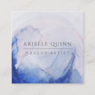 Quadrado Abstrato Watercolor Makeup Artist Cartão de visita