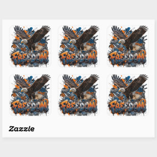 Quadrado Adesivo Águia Majestosa   Decalque de Arte de Páss