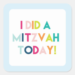 Quadrado Adesivo Azul-claro Mitzvah