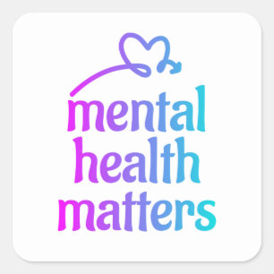 Quadrado Adesivo Bold Mental Health um dia de cada vez