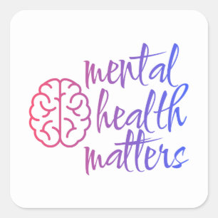 Quadrado Adesivo Bold Mental Health um dia de cada vez