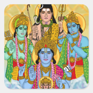Quadrado Adesivo Brahma Vishnu Shiva Ram Krishna