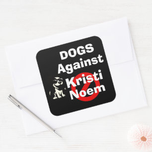 Quadrado Adesivo Cachorros Contra Kristi Noem