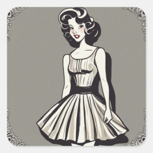 Quadrado Adesivo clássico de moda LBD