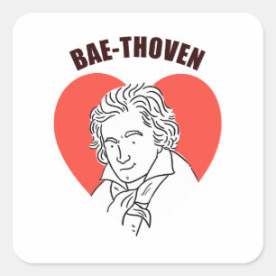 Quadrado Adesivo Clássico De Música Bae-Thoven