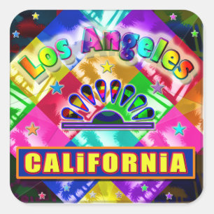 Quadrado Adesivo "Coloring Los Angeles 4"