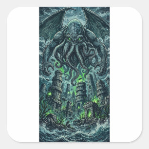 Quadrado Adesivo Cthulhu em Ascensão
