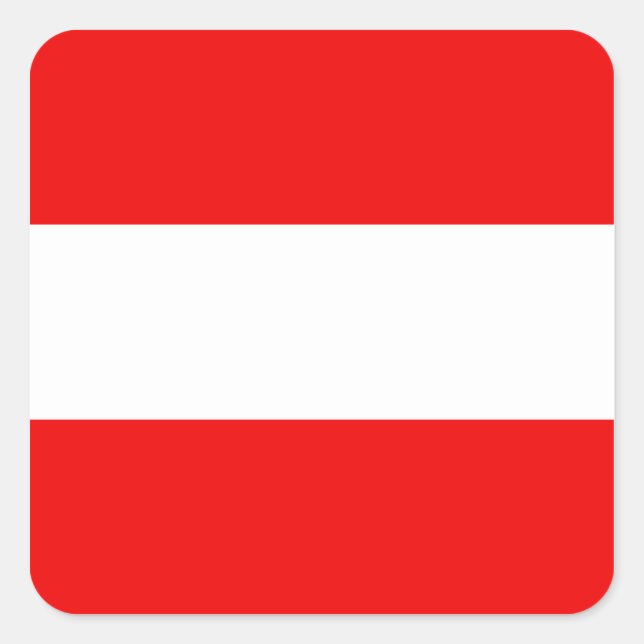 Quadrado Adesivo da Bandeira da Áustria (Frente)