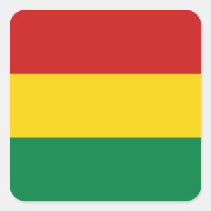 Quadrado Adesivo da Bandeira da Bolívia