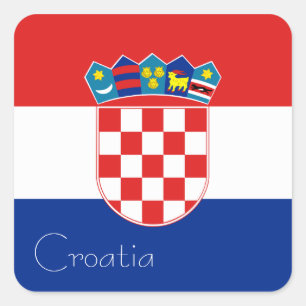 Quadrado Adesivo da Bandeira da Croácia (Quadrado)