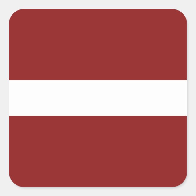 Quadrado Adesivo da Bandeira da Letônia (Frente)