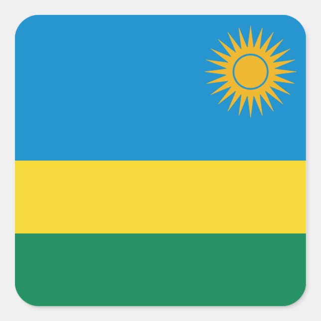 Quadrado Adesivo da Bandeira da Ruanda (Frente)