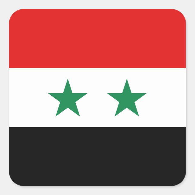 Quadrado Adesivo da Bandeira da Síria (Frente)