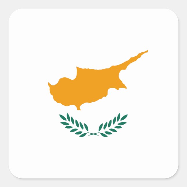 Quadrado Adesivo da Bandeira de Chipre (Frente)