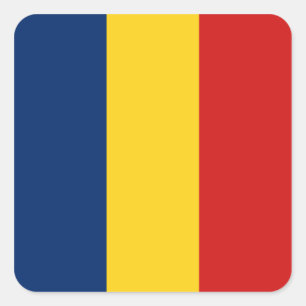 Quadrado Adesivo da Bandeira do Chade