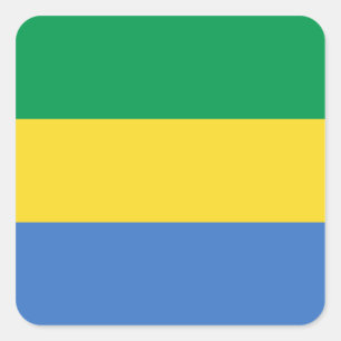 Quadrado Adesivo da Bandeira do Gabão