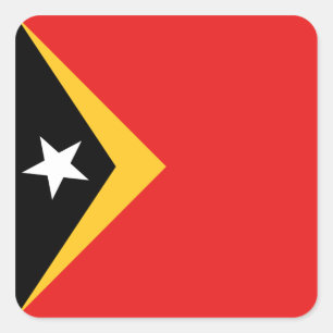 Quadrado Adesivo da Bandeira do Timor-Leste