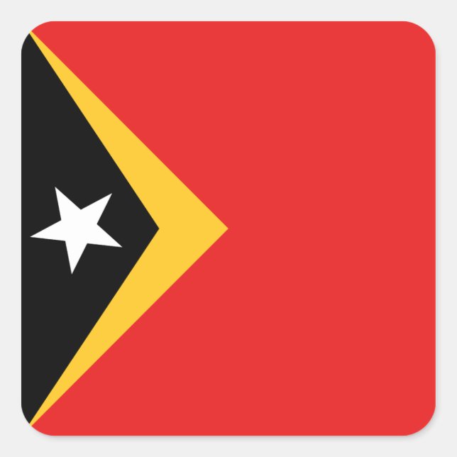 Quadrado Adesivo da Bandeira do Timor-Leste (Frente)
