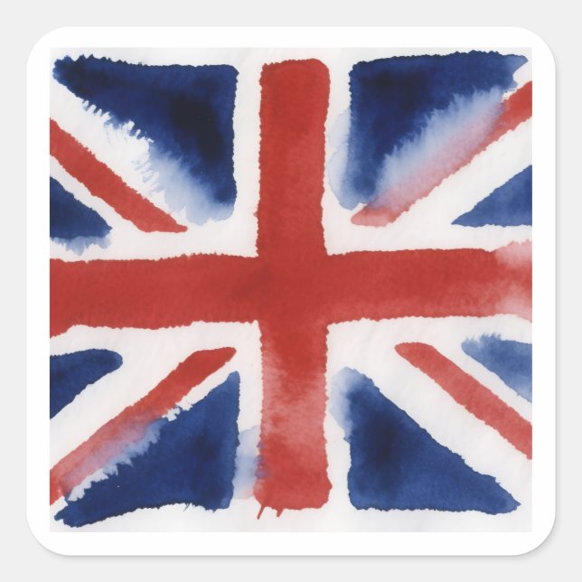 Quadrado Adesivo da bandeira Union jack (Frente)