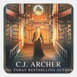 Quadrado Adesivo da Biblioteca Cruzada