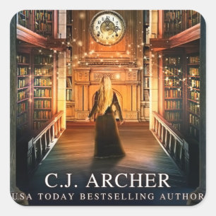 Quadrado Adesivo da Biblioteca Cruzada