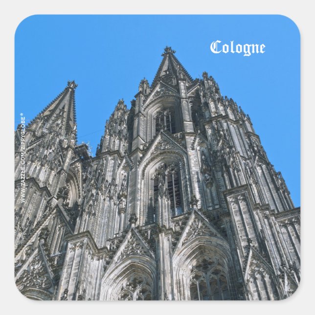 Quadrado Adesivo da Catedral de Colônia (Frente)