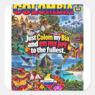 Quadrado Adesivo da Colômbia