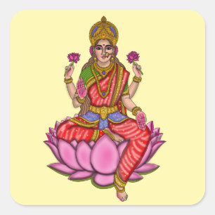 Quadrado Adesivo da Deusa Lakshmi