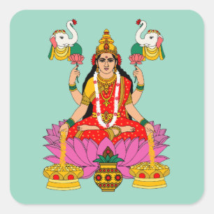 Quadrado Adesivo da Deusa Lakshmi