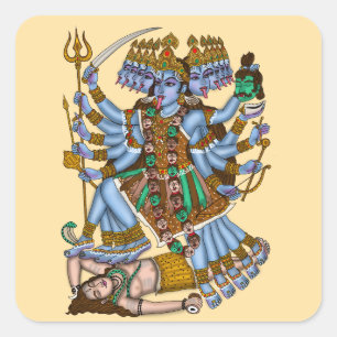 Quadrado Adesivo da Deusa Mahakali