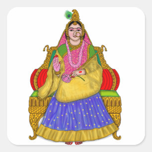Quadrado Adesivo da Deusa Radha