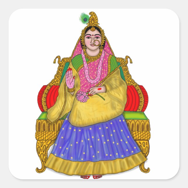 Quadrado Adesivo da Deusa Radha (Frente)