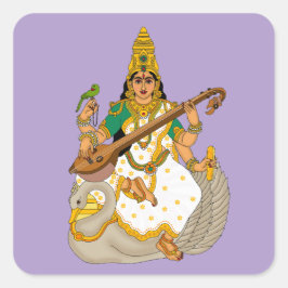 Quadrado Adesivo da Deusa Saraswati