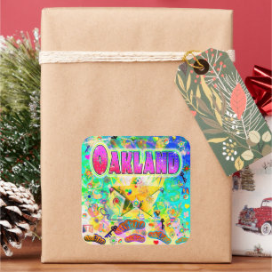 Quadrado Adesivo da Era de Oakland