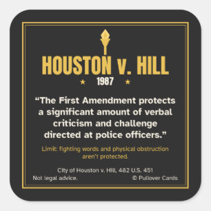 Quadrado Adesivo da Liberdade de Expressão Houston v. Hill