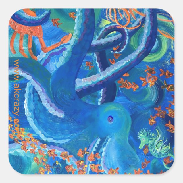 Quadrado Adesivo da Octopacifica (Frente)