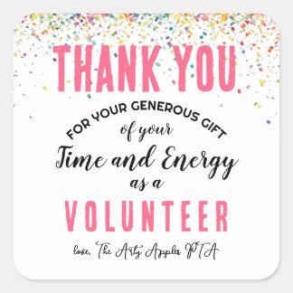 Quadrado adesivo da semana de apreciação voluntária